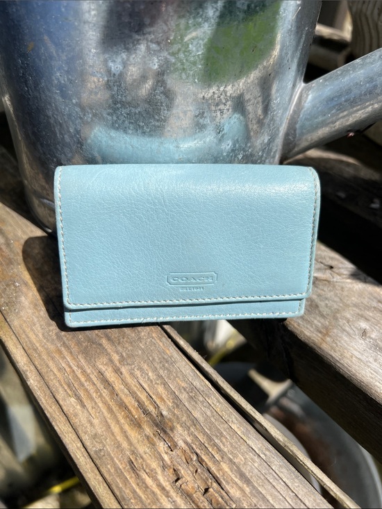 Coach Accessories - Coach Small Leather Wallet in Baby Blue